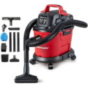 Vacmaster VHB305M 1101 Wall Mount Wet Dry Vacuum, 3.2 Gallon 2.5 Peak HP, Red