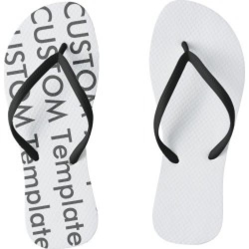 Valentine's Day Gift | Men's Custom Thong Havaianas Style Flip Flops, Size: Womens 5/6 - Mens 4/5, White Footbed