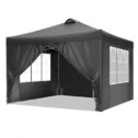 Vebreda Canopy Party Tent for Outside, 10' x 10' Outdoor Party Wedding Tent, Black