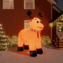 vidaXL Christmas Inflatable Reindeer with LEDs 157.5