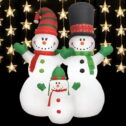 vidaXL Christmas Inflatable Snowmen Family LED IP44 8 ft