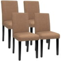 Vineego Set of 4 Fabric Dining Chairs Mid Century Living Room Chairs Armless Side Chairs with Solid Wood Legs for...
