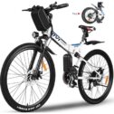 Vivi 26 In. Electric Bike for Adults, Folding Electric Mountain Bicycle Max 50Miles, Full Suspension, 36V 350W E-Bike Motor with...