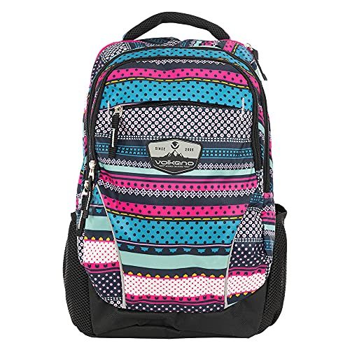 Volkano Durable 22L Backpack with 15.6 Inch Laptop Sleeve, Spacious Multi-Compartment Bag w/ Side Pockets, Casual Travel Daypack for Girls...