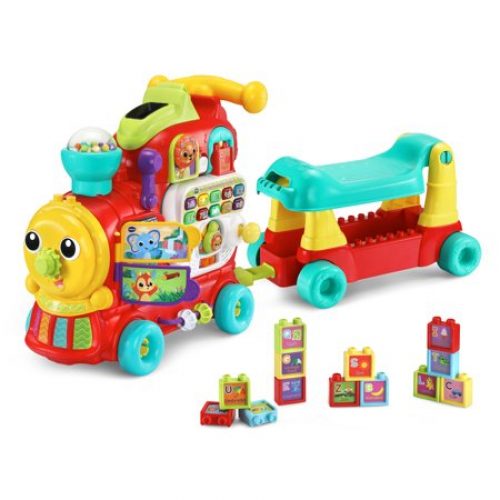 VTech 4-in-1 Learning Letters Train Sit-to-Stand Walker and Ride-On