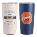 Wanda June Home Roadside Ready Blue & Pink 20-ounce Stainless Steel Traveler Tumbler with Lid, Set of 2 by Miranda...