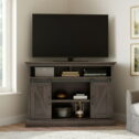 Whalen Furniture Allston Barn Door Corner TV Stand for TVs up to 55