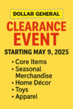 🔥 What’s Included in the Dollar General Clearance Event Starting May 9, 2025?
