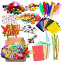 Willstar 1000Pcs DIY Art Craft Kit for Kids Creative Crystal Sticker Felt Wiggle Googly Colorful Wooden Sticks Party Supplies