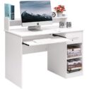 Winado Computer Desk Home Office Workstation Laptop Study Table w/Drawer Keyboard Tray White