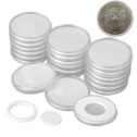 Windfall 20 Sets 46mm Coin Holder Capsules Clear Round Plastic Coin Container Case for Coin Collection Supplies Coin Holder Capsule...