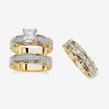 Womens 3 CT. T.W. White Cubic Zirconia 14K Gold Over Brass Bridal Set on Sale At JCPenney