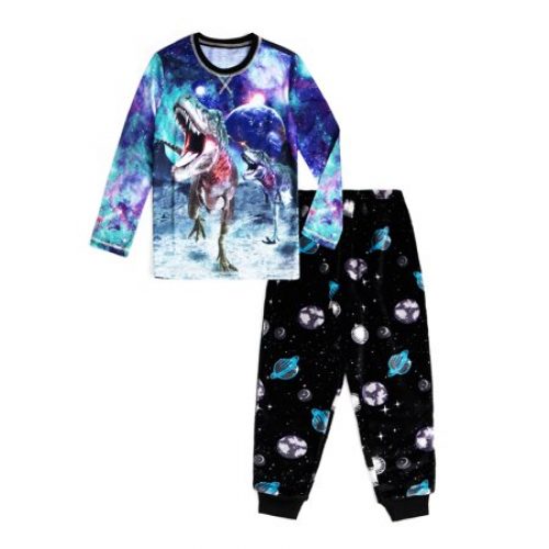 Wonder Nation Boys Long Sleeve Top and Pants Pajama Set, 2-Piece, Sizes 4-18 & Husky