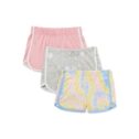 Wonder Nation Girls Printed Pull-On Shorts, 3-Pack, Sizes 4-18 & Plus