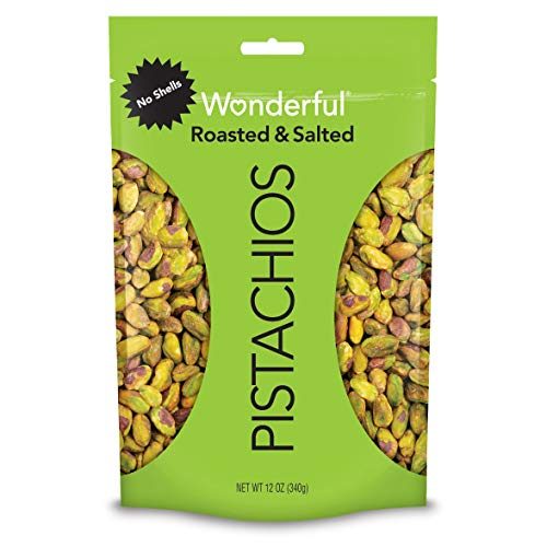 Wonderful Pistachios, No Shells, Roasted and Salted Nuts, 12 Ounce Resealable Bag