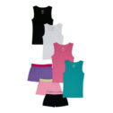 Wonder Nation Girls Tank Top and Shorts, 7-Piece Outfit Set, Sizes 4-18 and Plus