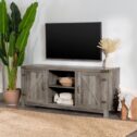 Woven Paths Modern Farmhouse Barn Door TV Stand for TVs up to 65