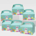 Wrapables Easter Gift Baskets with Handle, Treat Boxes for Eggs, Cookies and Candy, Set of 6, Bunny & Easter Eggs