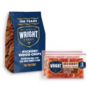 Wright Brand, (2) 3 lb Hickory Smoked Bacon & 4 lb Wood Chips