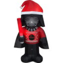 XIYUNDA Christmas Airblown Inflatable Inflatable Darth Vader in Ugly Christmas Sweater, Black