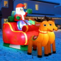 Yexmas 6.3FT Long Christmas Inflatable Santa Claus on Sleigh with Reindeer and Gift Boxes LED Lighted Blow up Outdoor Yard...