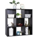 ZENSTYLE 9-Cube Storage Shelf Organizer Bookshelf System, Display Cube Shelves Compartments, Customizable W/ 5 Removable Back Panels for Home, Office,...