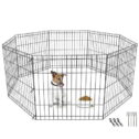 ZENY 24'' Foldable Metal Exercised Dog Pet Playpen Fence Barrier - 8 Panels