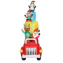 Zimtown 12FT Christmas Inflatables Santa Claus Driving Car Outdoor Christmas Decor with Penguins,Reindeer.Gift Boxes