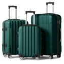Zimtown 3-Piece Nested Spinner Suitcase Luggage Set with TSA Lock, Dark Green