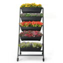 Zimtown Outdoor Raised Garden Bed Vertical Planter Box Elevated Planter 5 - Tiers