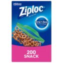 Ziploc® Brand Snack Bags with Grip 'n Seal Technology, 200 Count