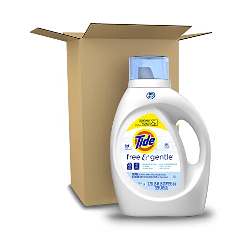 Tide Free & Gentle Laundry Detergent Liquid Soap, 64 loads, 92 fl oz, HE Compatible