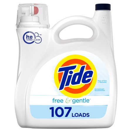 Tide Free & Gentle Liquid Laundry Detergent, 107 loads 154 fl oz
