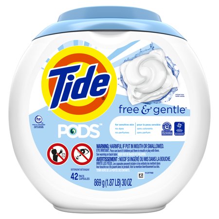 Tide Pods Free & Gentle, 42 Count Laundry Detergent Pacs