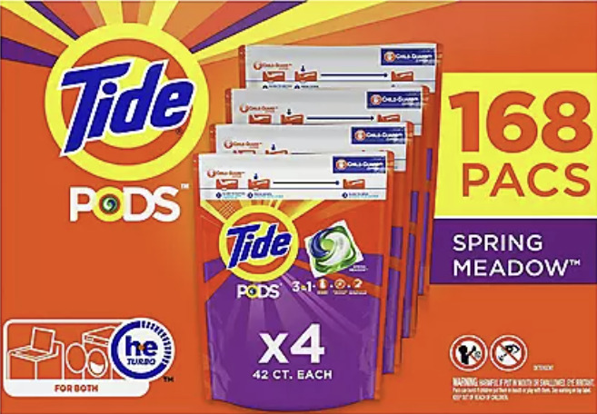 Tide PODS Liquid Laundry Detergent Pacs, Spring Meadow (168 ct.)