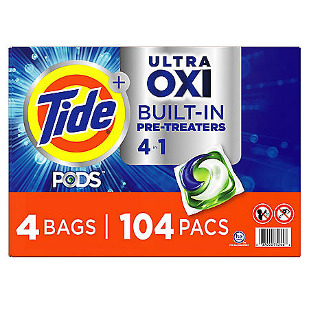 Tide PODS Ultra Oxi Liquid Detergent Pacs (104 loads) on Sale At Sam’s Club