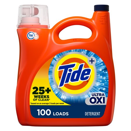 Tide Ultra Oxi Liquid Laundry Detergent, 100 loads, 154 fl oz