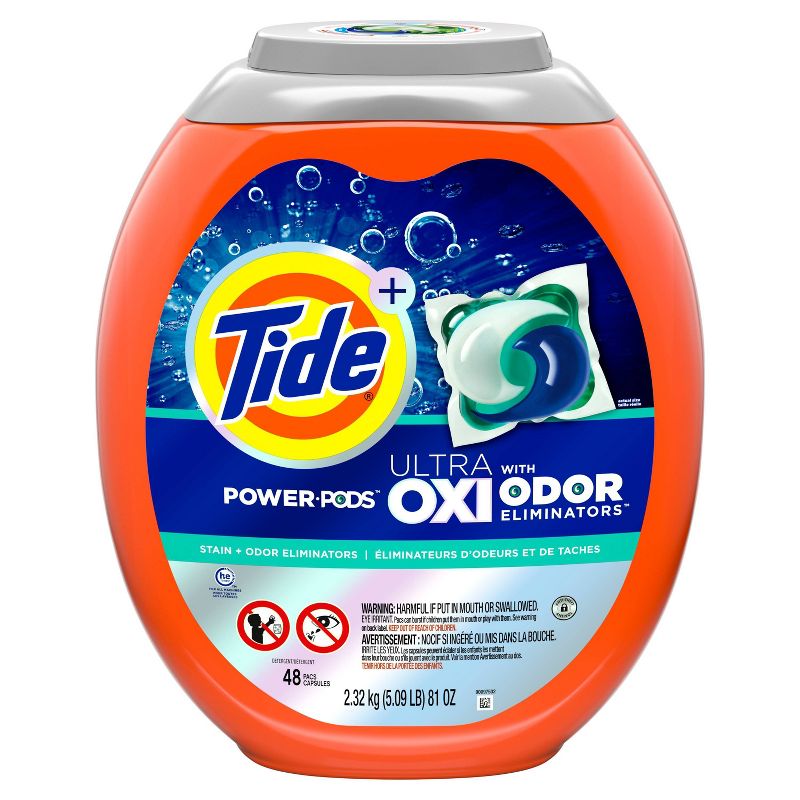 Tide Ultra OXI Power Pods with Odor Eliminators for Visible and Invisible Dirt Laundry Detergent Pacs