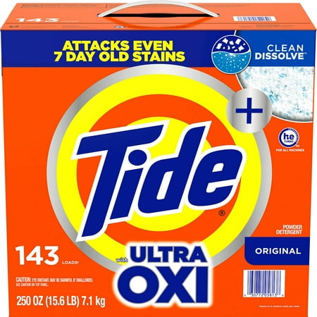 Tide HE Ultra Oxi Powder Laundry Detergent Original 250 Ounce