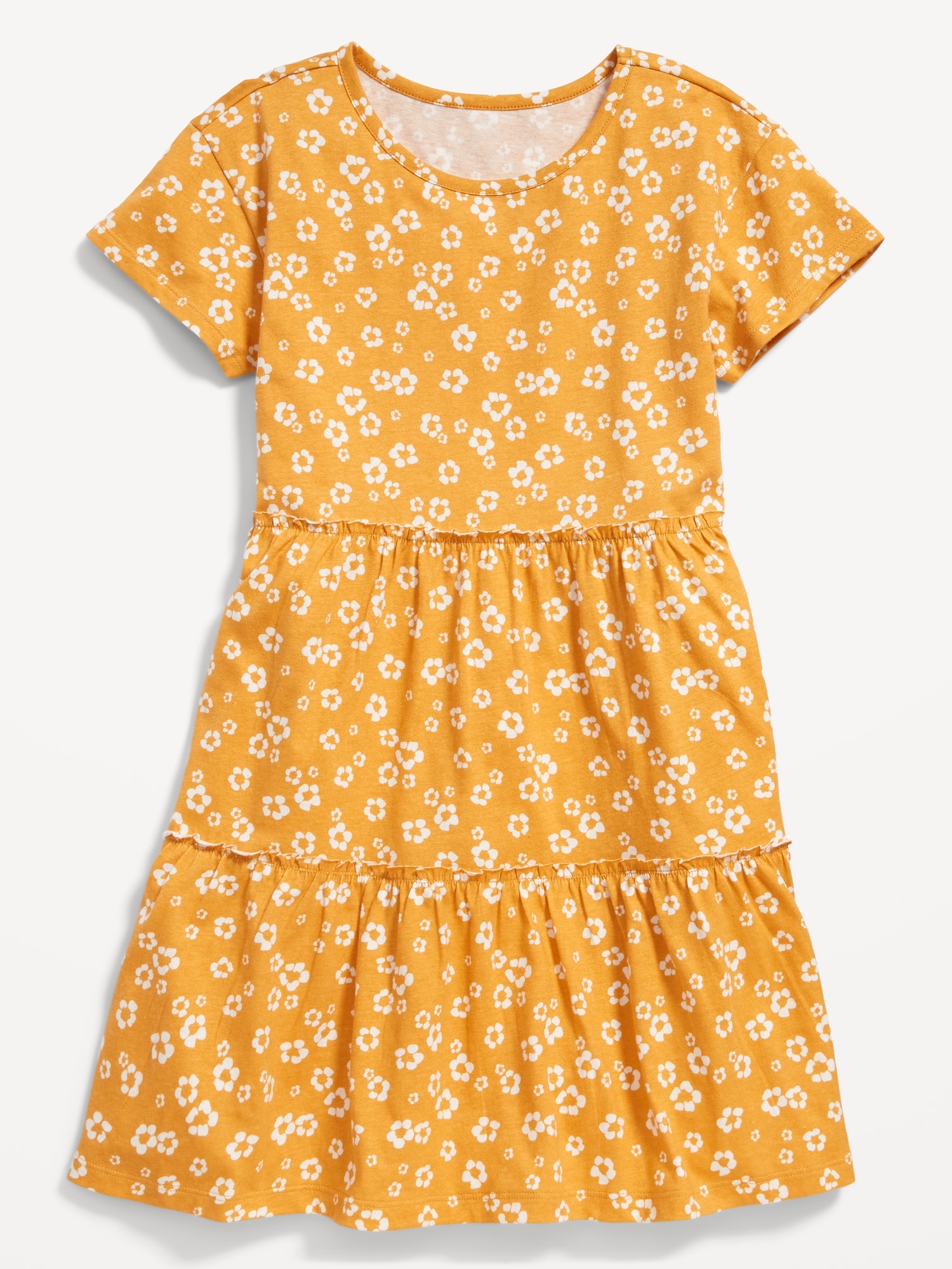 Tiered Printed Short-Sleeve Swing Dress for Girls On Sale At Old Navy