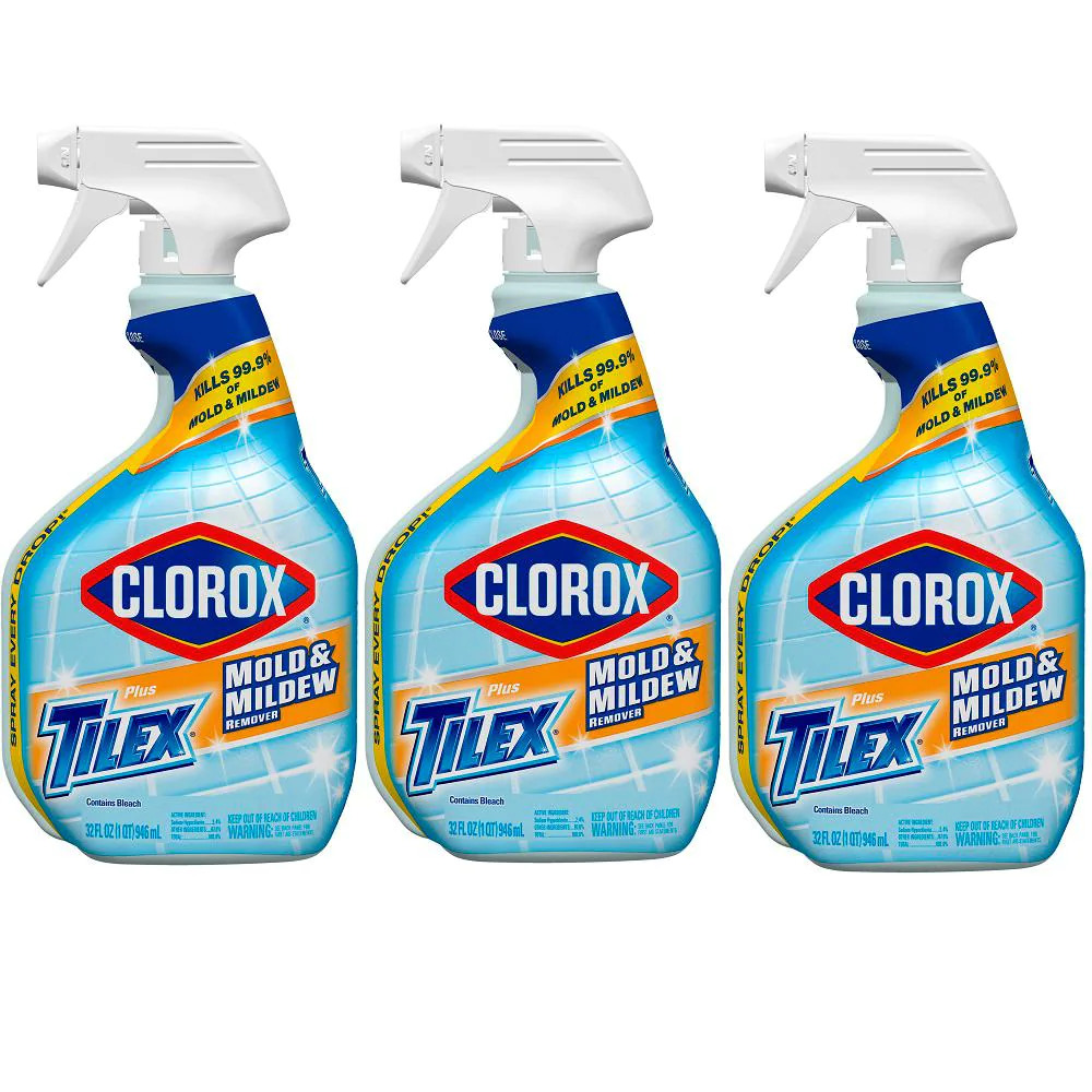 Tilex Mold and Mildew Remover and Stain Cleaner Spray with Bleach 32 Oz (3-Pack)
