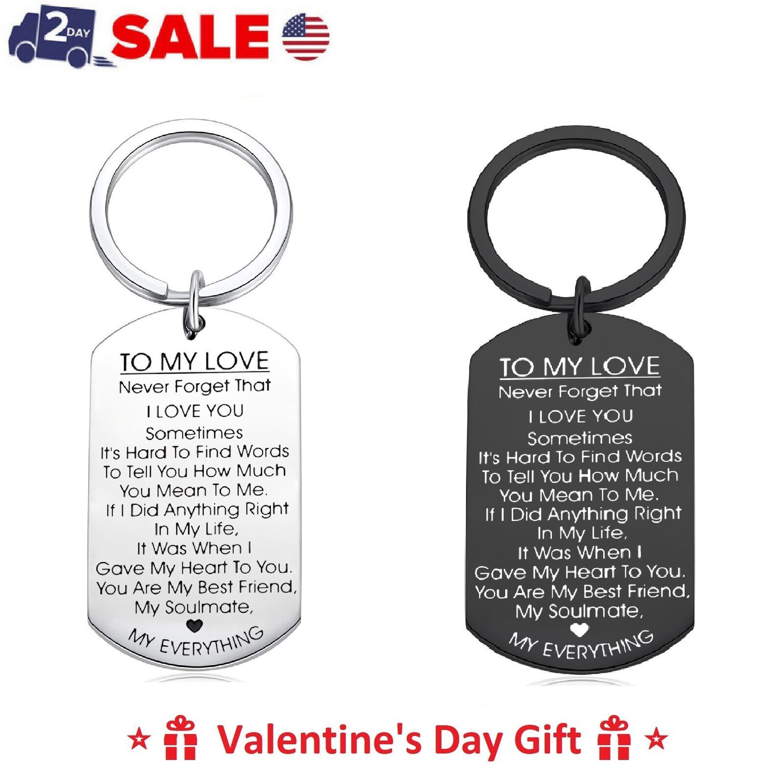 to My Love Keychain Gift Anniversary Valentines Day Best Lover for Husband Wife