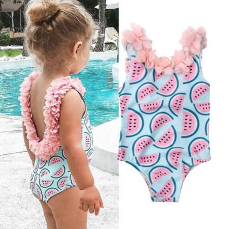 Toddler Kid Baby Girls Backless Watermelon Bikini Swimwear Swimsuit Bathing Suit