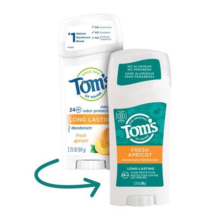 Tom'S Of Maine Long Lasting Natural Deodorant, Fresh Apricot, 2.25 Oz.