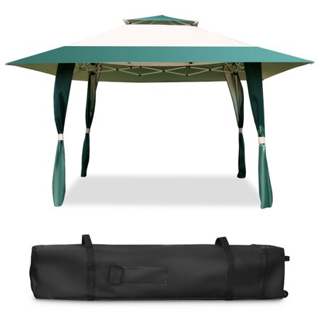 Topbuy 13' x13' Folding Gazebo Canopy Patio Outdoor Tent Beach Party Shade Shelter Green