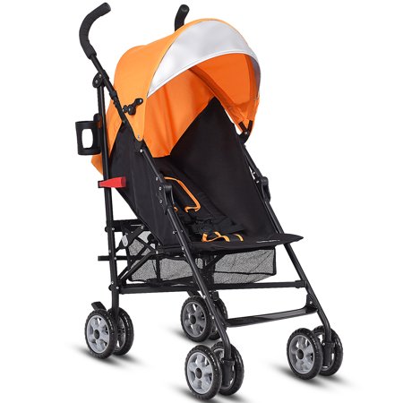 Topbuy Lightweight Foldable Baby Stroller Aluminum frame proof UV canopy Orange