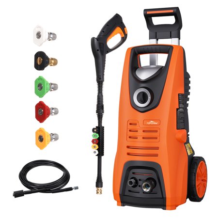 TOPSHAK Eletric Pressure Washer 2500PSI, High Pressure Cleaner Machine 1.6GPM High Pressure Power Washer Machine 2000W with Hose Reel+4 Interchangeable Nozzles