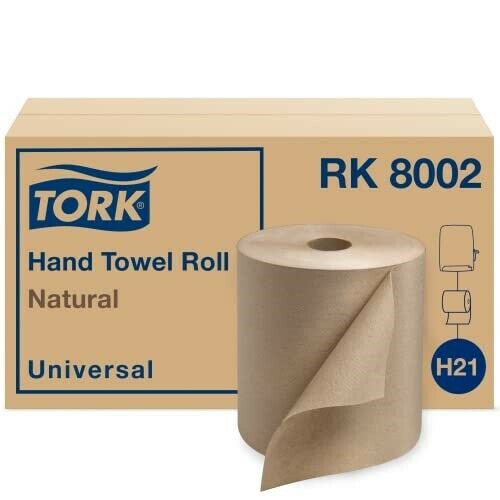 Tork Paper Hand Towel Roll Natural H21, Universal, 100% Recycled Fiber, 6 Rolls