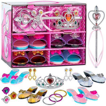 ToyVelt Princess Dress Up & Play Shoe and Jewelry Boutique (Includes 4 Pairs of Shoes + Multiple Fashion Accessories) Best Toys for 3, 4, Year Old Girls and Up HOT DEAL AT WALMART!
