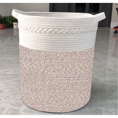 Tradecan 23"x14" Extra Large Storage Baskets with Handle-Cotton Rope Laundry Basket-Toy Storage Organizer-Soft Baby Kid Nursery Hamper Organizer-Tall Woven Basket Toy Storage Bin